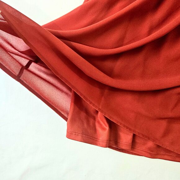 Orange Red Lace Mini Dress ONE CLOTHING Sz SMALL - Picture 9 of 11